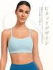 Yvette Sports Bra Size Heather Blue Women's Bra, Padded, Wireless, Y-Back, Moisture-Wicking, Quick-Drying, Stylish, Camisole, Top, M,
