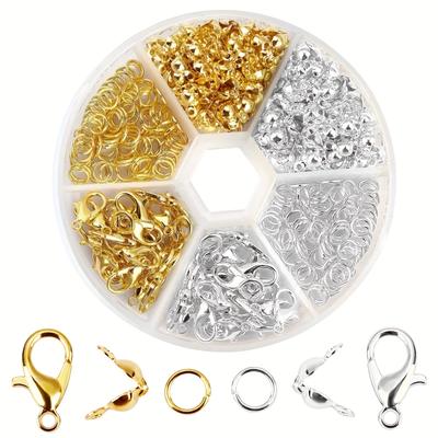 241 Stück/Set Schmuckherstellungssets Karabinerverschluss Offene Biegeringe Endklemmen Perlen Box-Sets Handgemachtes Armband Halskette Zubehör