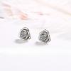 925 Silver Earrings Rose Flower for Women Sterling-Silver Wedding Jewelry Elegant Female Accessories Fashion 5A ZirconGift