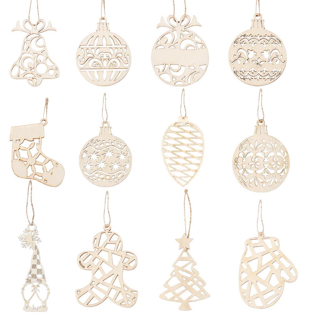 Wooden Christmas Whimsical Decorations Including Laser Cut Bells For A Joyful Celebration