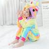 One-Piece Colorful Kids Rainbow Unicorn Shaped Kigurumi Animal Cosplay Sleepwear Costume