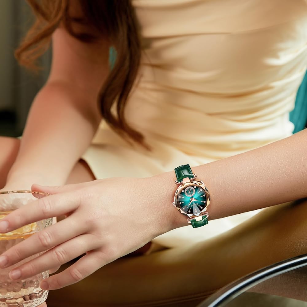Women's Analog Quartz Watch Leather Strap Slim Waterproof Casual Fashion Timepiece