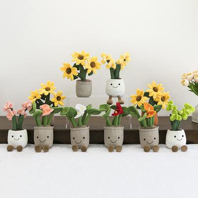 Neues simuliertes Pflanzenblumen-Plüschtier, Zimmerornament, Dekoration, Topfpflanze, Grünpflanze, auffälliges und stimmungsaufhellendes Spielzeug