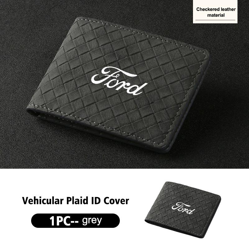 EFOS1 Suede Car ID Cover Vehicular Plaid Card Protector Wallet For Ford Fiesta Ranger Mondeo Escape Ecosport Fusion Explorer