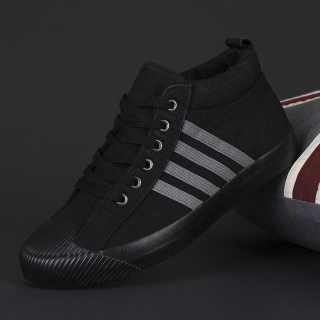 Дышащие мужские высокие парусиновые сапоги осень 2024 года базовая повседневная обувь молодежная трендовая обувь среднего берца дизайнерская обувь из мягкого парусинового материала 38 чёрный 3347₽