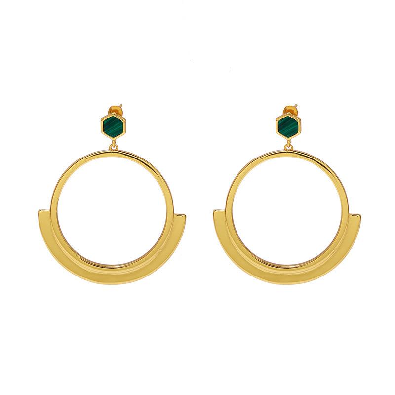 

Supply Jewelry Versatile Geometric Exaggerated Catwalk Style Large Circle Gloss Earrings Women S Fashion Commuter Jewelry