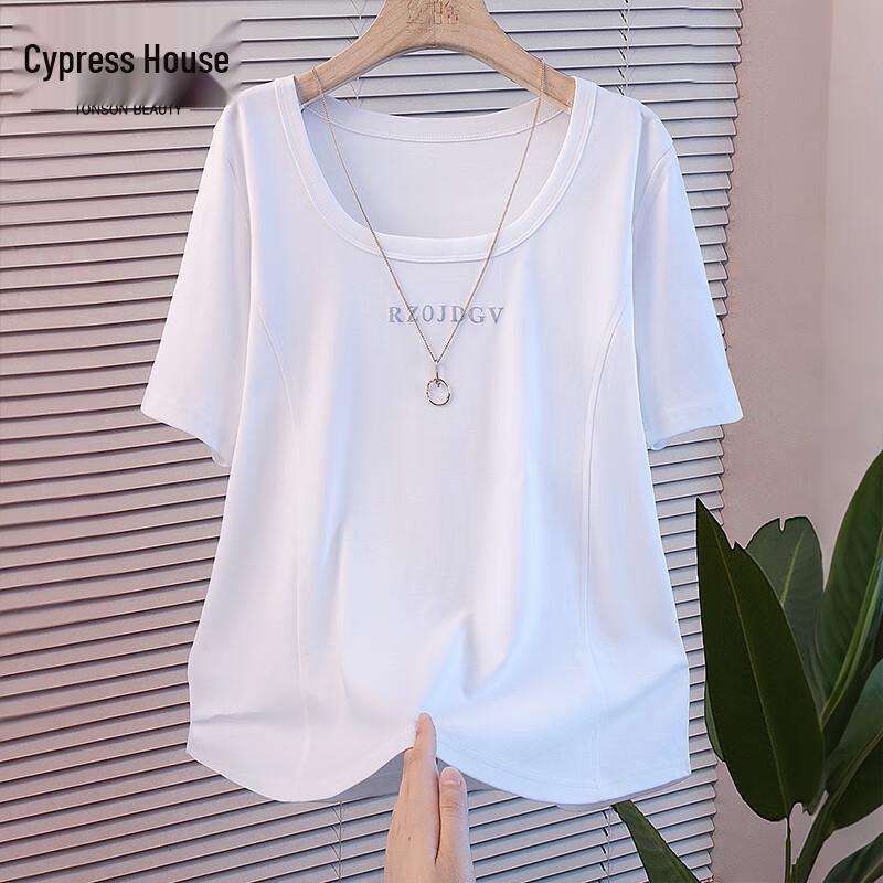 Sybilla Women s 2025 Summer Letter Print Short-Sleeve T-Shirt M