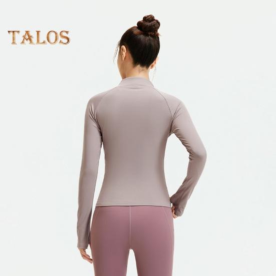 Dámská cvičební bunda na zip, zkrácená jógová bunda s dlouhým rukávem, slim fit, sportovní top na běhání, sportovní oblečení na fitness