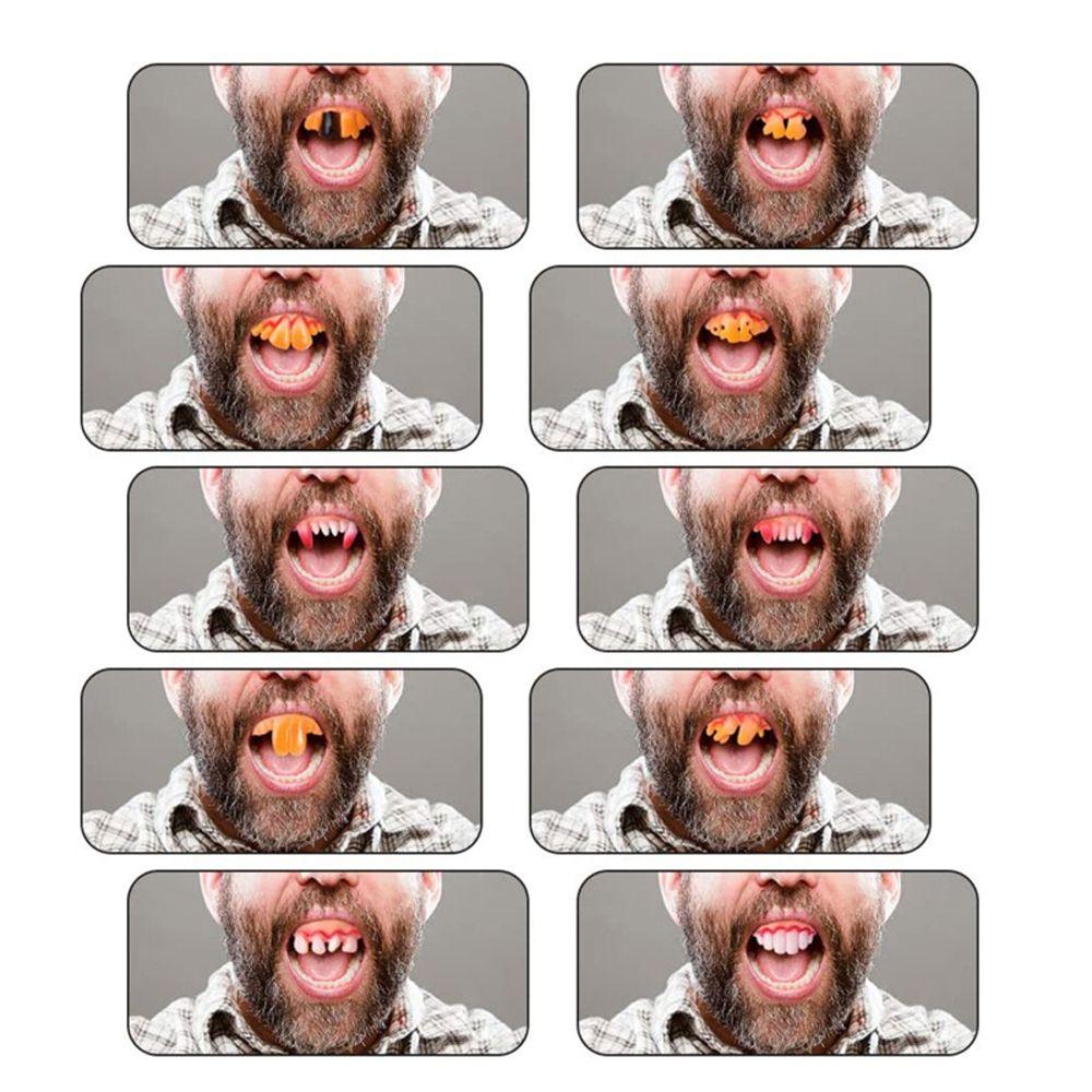 Trick Toys Party Funny Halloween Dentures Zombie Incisors Toothy Halloween Decor Prop Fake Teeth