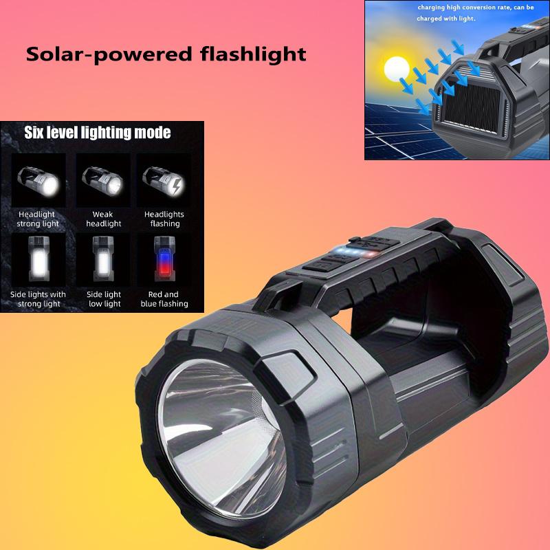 Ultra Bright Remote LED Flashlight with Solar Charging, One Hand Grip, Digital Power Display, Emergency Flash,power Outage, Emergency Situation