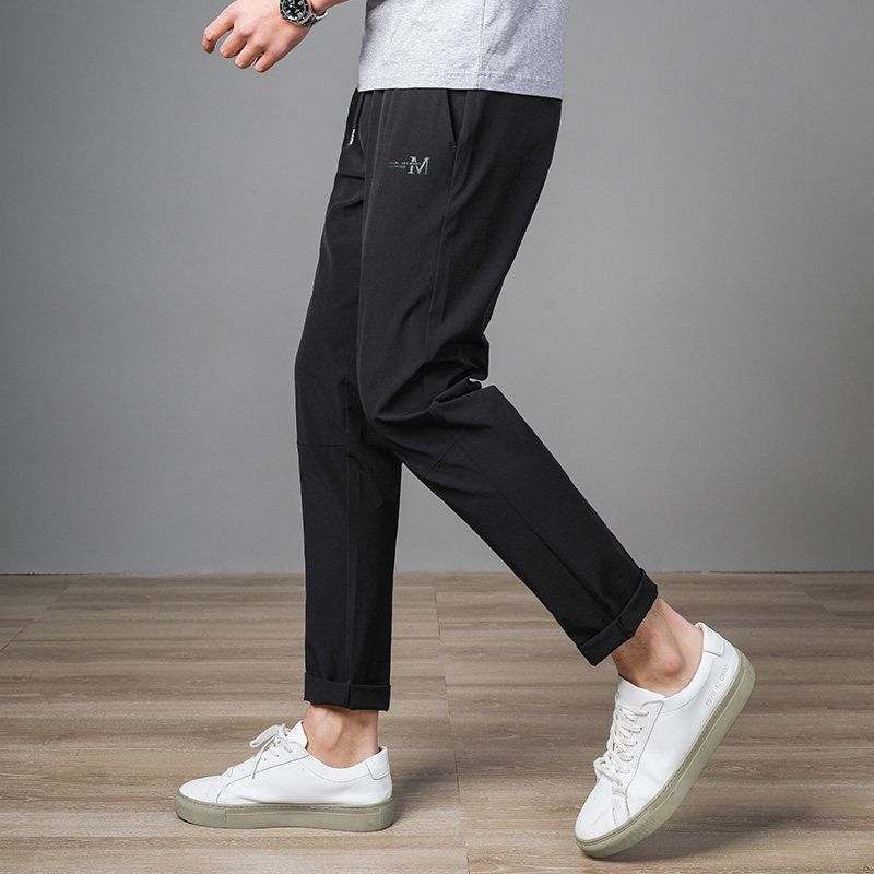 Men's Straight-Leg Quick-Dry Casual Pants, New Spring and Autumn Trendy Elastic Casual Long Pants for Men 92668