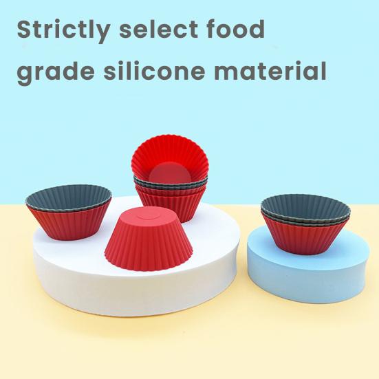 10 Pezzi Stampi per Muffin in Silicone Antiaderenti Stampo per Torta Qualità Alimentare Riutilizzabili Pirottini per Cupcake per Cuocere Pancake Caramelle Muffin