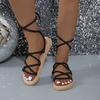 Women's sandals anklet straps platform large size open-toed sandales