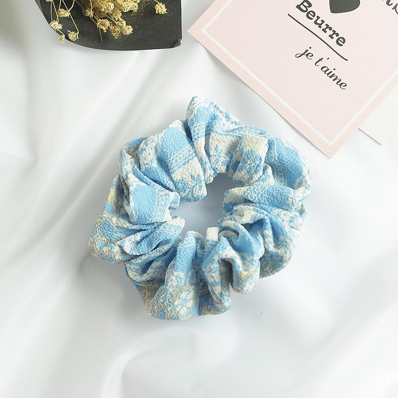 Small Fresh Large Intestine Ring Spring Summer Autumn And Winter Head Flower Chiffon Fabric Pig Large Intestine Hair Band Headgear Women'S Headband
