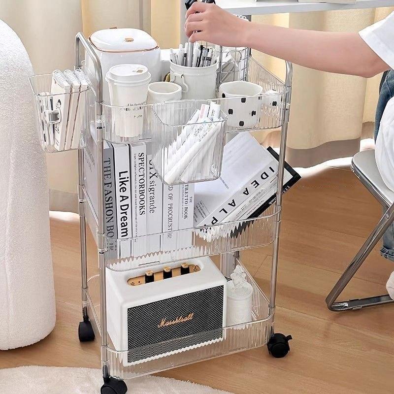 Wheeled 3-Tier Trolley Multi-Tier Storage Shelf for Organized Spa and Salon Settings