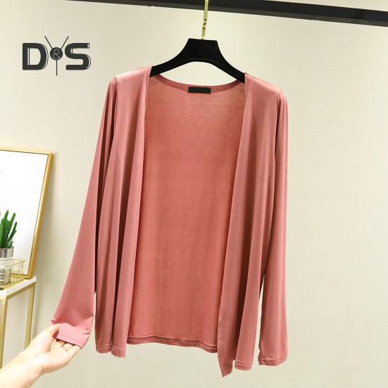 Frauen Einfarbig Dünne Strickjacke Mantel Langarm Vorne Offen Weiche Atmungsaktive Mantel Lässig Weiblichen Kleidung