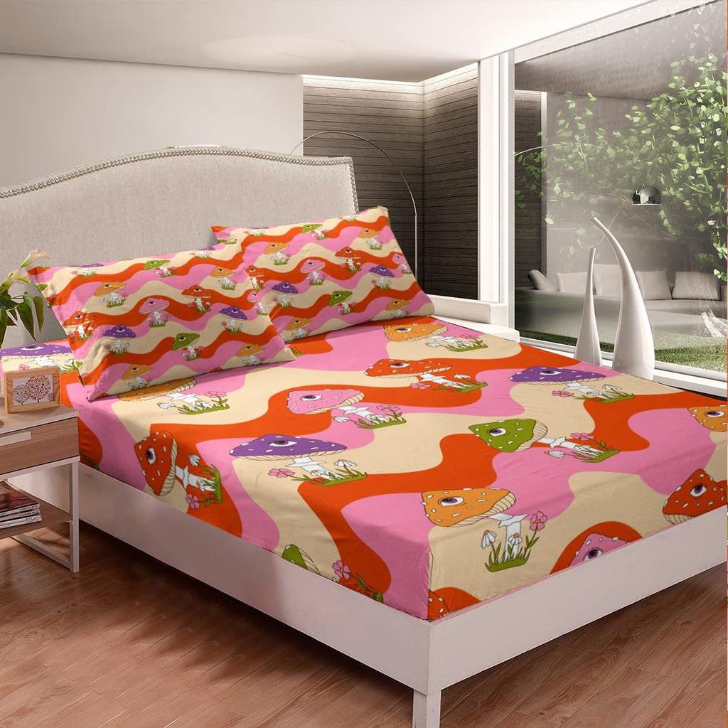 Striped Pattern Bed Hat Three-Piece Digital Printing Bedding Bed Hat Three-Piece Set Children And Adults