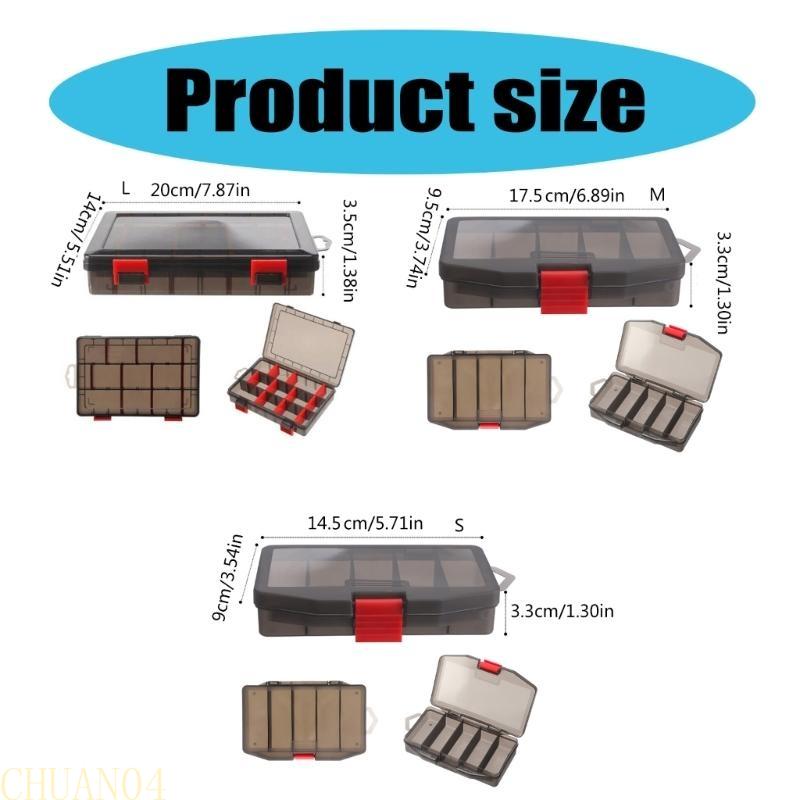 A1A2 Detachable Compartments Fishing Lures Box Baits Case Fishing Tackle Storage Trays Hook Organizers Waterproof Lures Box