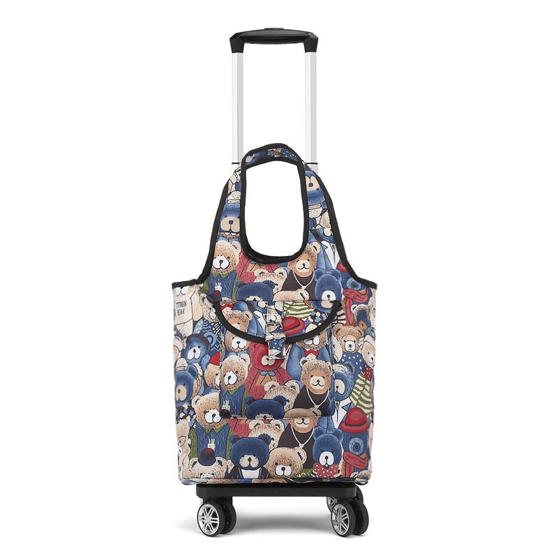 

Портативная складная тележка для покупок с телескопической ручкой