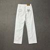 Pantaloncini in denim Corteiz Alcatraz da uomo con stella ricamata, lavaggio vintage, taglio dritto, casual, vita media