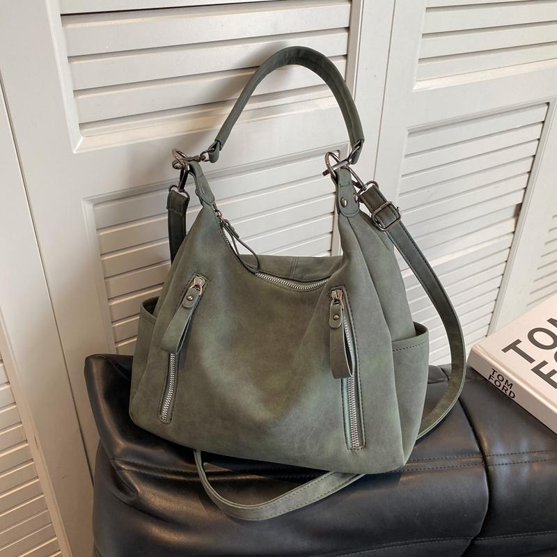 Designer Suede Leather Female Side Bags Retro Shoulder Bag for Women Handbag Casual Ladies Hand Bags Large Capacity Tote Bag