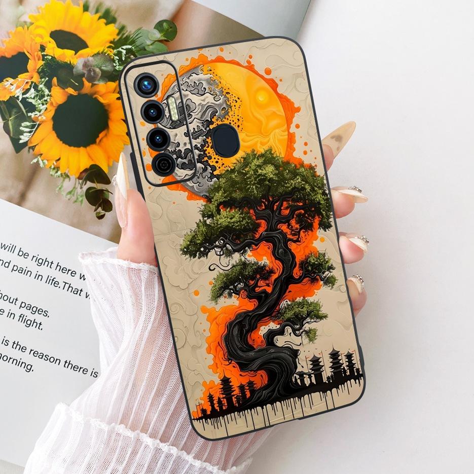 For Tecno Camon 17 Pro Case CG8 CG8h Luxury Butterfly Tree Painted Cover Soft Silicone Case For Tecno Camon 17P Camon17 Pro Bags