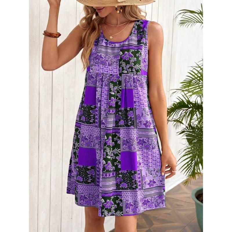 BITCED Fashion Summer Spring U-Neck Sleeveless Casual Dresses
