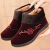 Old Beijing Cloth Shoes for Women Winter Cotton Shoes Slip On Plush Warm Soft Sole Grandma Boots Comfortable Footwear Size36-41