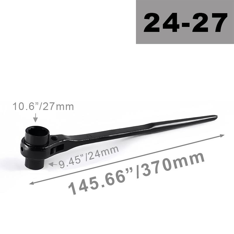 Ratchet Podger Klíč Klíč Rychloupínací Podger Bar Černá Oboustranná zásuvka Ratcheting Podger Lešení Spud klíč