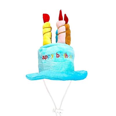 New Birthday Theme Dog Hat Cake Shape Blue Pink Birthday Cake Hat Cute Pet Headwear Cap Pet Gift