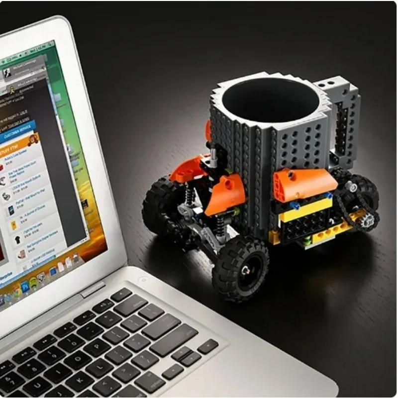 350ml Kreativní hrnek na mléko Kávové šálky Kreativní hrnek s kostkami na stavění Držák na pitnou vodu Design stavebních kostek