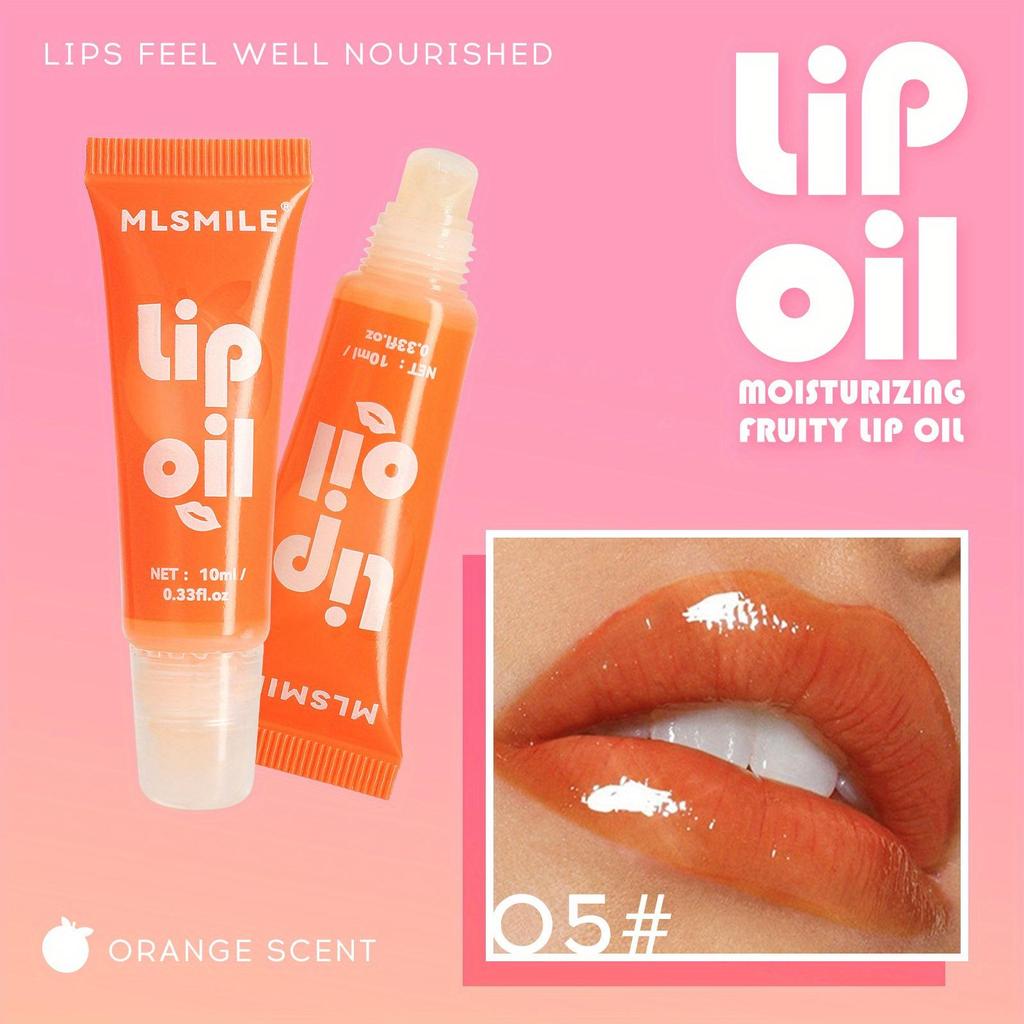 6 Colors Strawberry Fruit Lip Gloss Lip Balm Lip Oil Hydrating Moisturizing Mirror Liquid Lipstick Color Changing Lip Glaze