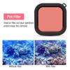 ABS Diving Lens Filter with Rope for GoPro 8 Action Camera Waterproof Shelllight Red
