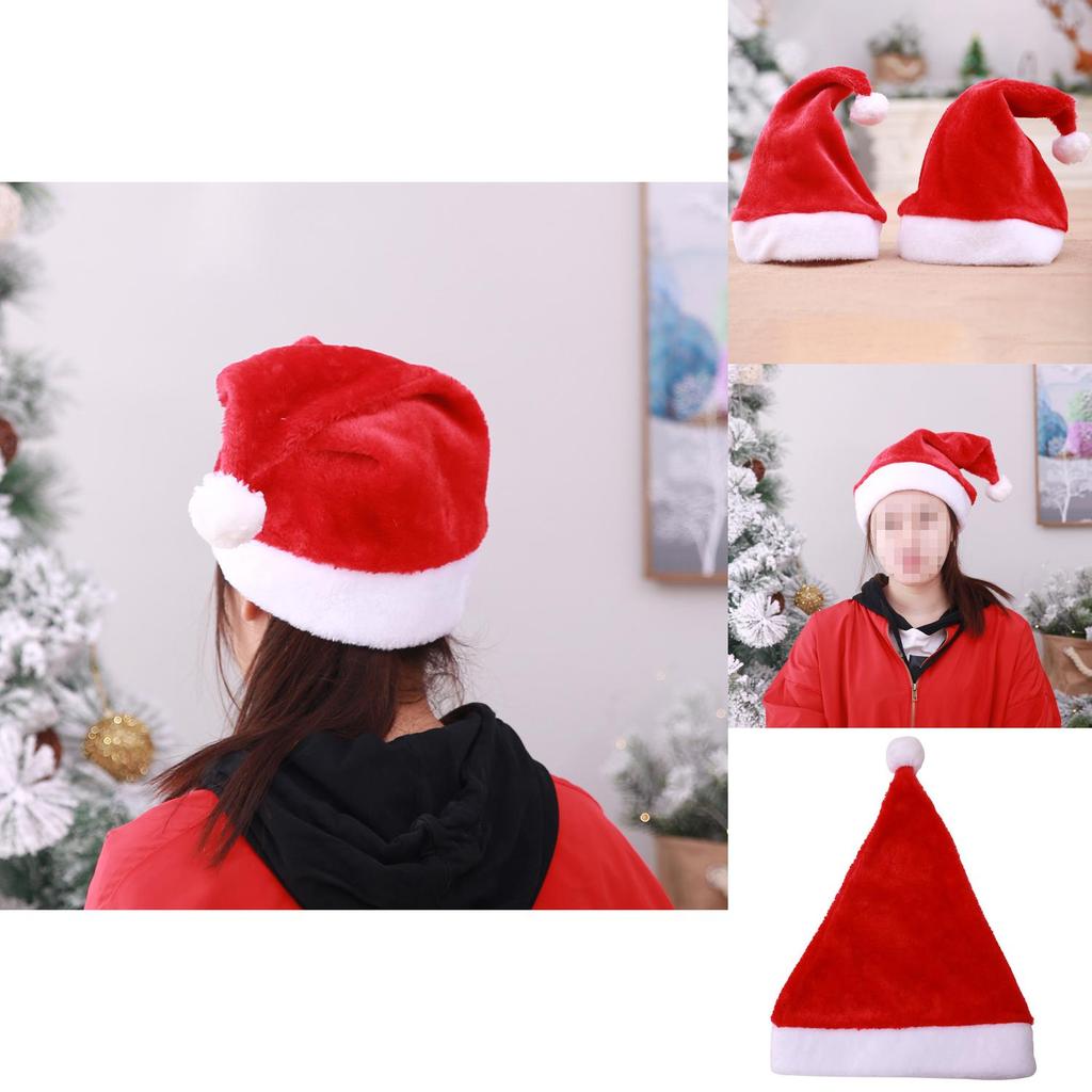 Christmas Hat With Plush Material For Adults And Children Holiday Party Decor
