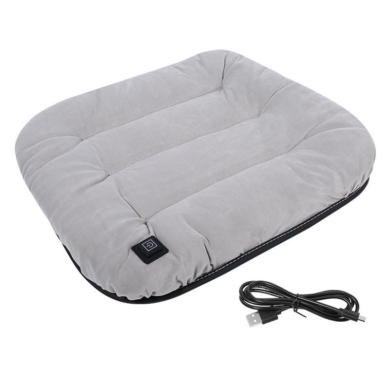 USB Heated Car Seat Cushion - Thick Plush Graphene Pad for Winter
