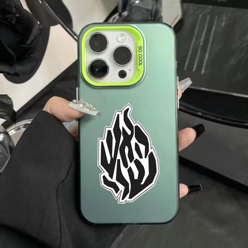 Fashion Black Flame Electroplate Silver IMD Phone Case For iPhone 11 12 13 14 15 16 Pro Max 7 8 Plus X XS Shockproof Back Cover