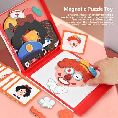 Magnetic Sticker Magnetic Puzzle Magnet Children's Educational Kindergarten Boys And Girls Gift Box Dress Toys