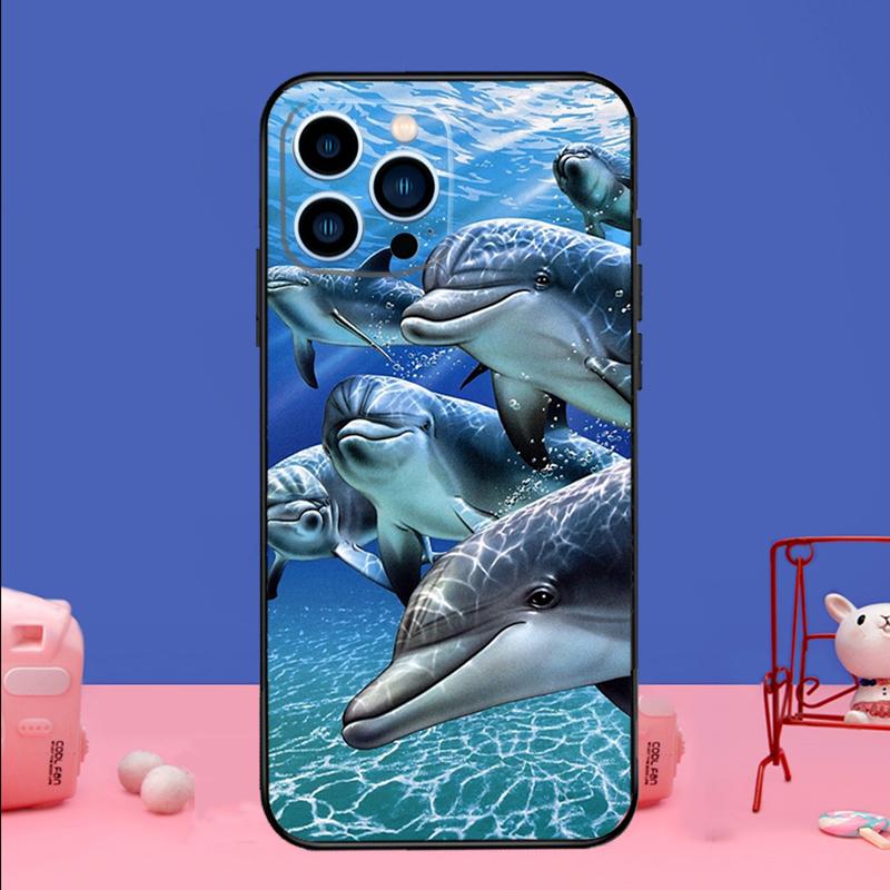 Ocean Dolphin Phone Case For iPhone 17 16 15 14 13 11 12 Pro Max Plus 13 12 mini 16e 17 Air Bumper Cover