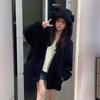 Lamb Wool Bear Ear Hooded Sweatshirt Jacket Women Autumn Winter Thick Plush Coat