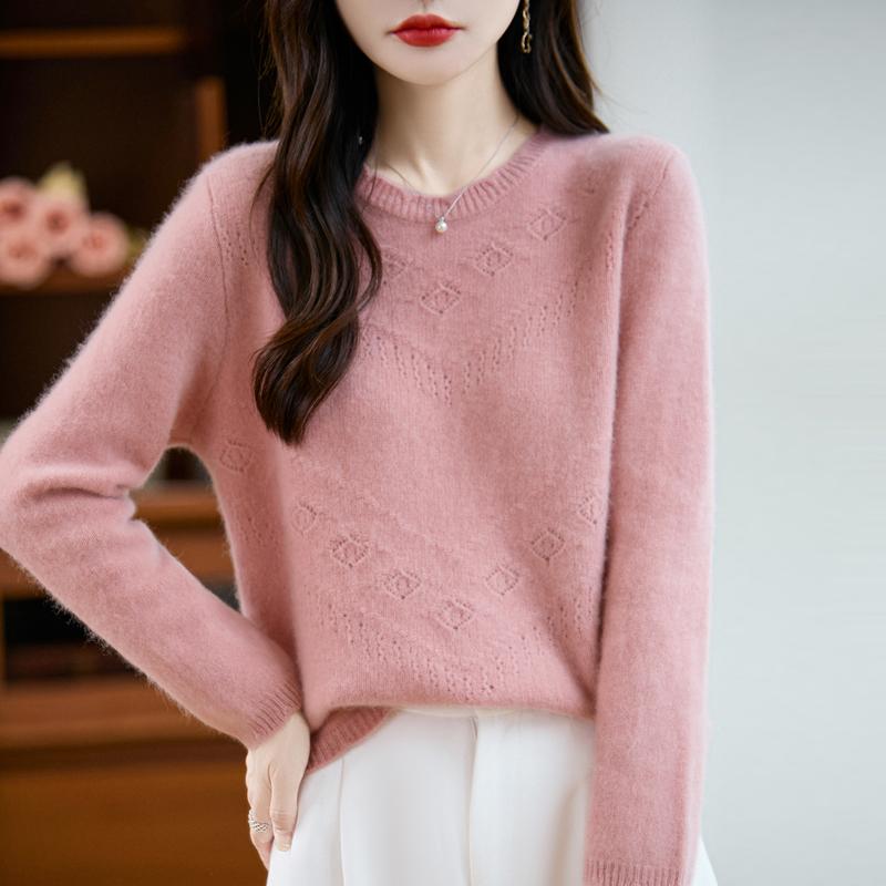 Dámský kašmírový svetr Kašmír Qinghe 30% kašmír 70% vlna podzimní a zimní pulovr hřejivý a módní