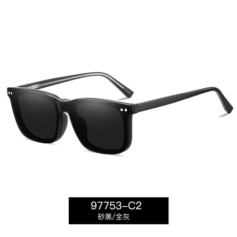 NOUVEAU dans Lunettes Optiques Myopie à Clip Magnétique TR90 Lunettes de Soleil Anti-Reflets pour la Conduite Teintes Noires Prescription Personnalisée