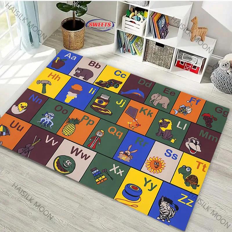 Tapetes de Brincar para Crianças para o Chão Tapetes Extra Grandes Coleção Hora de Brincar ABC, Números, Animais Tapetes Educativos para Sala de Brincar