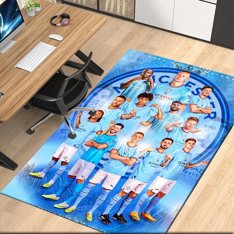 Manchester City Printed Carpet, for Office Chair Living Room Bedroom Kitchen Room Decor Gifts.