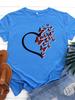 Heart Butterfly Print T Shirt Women Short Sleeve O Neck Loose Tshirt Summer Women Tee Shirt Tops Camisetas Mujer