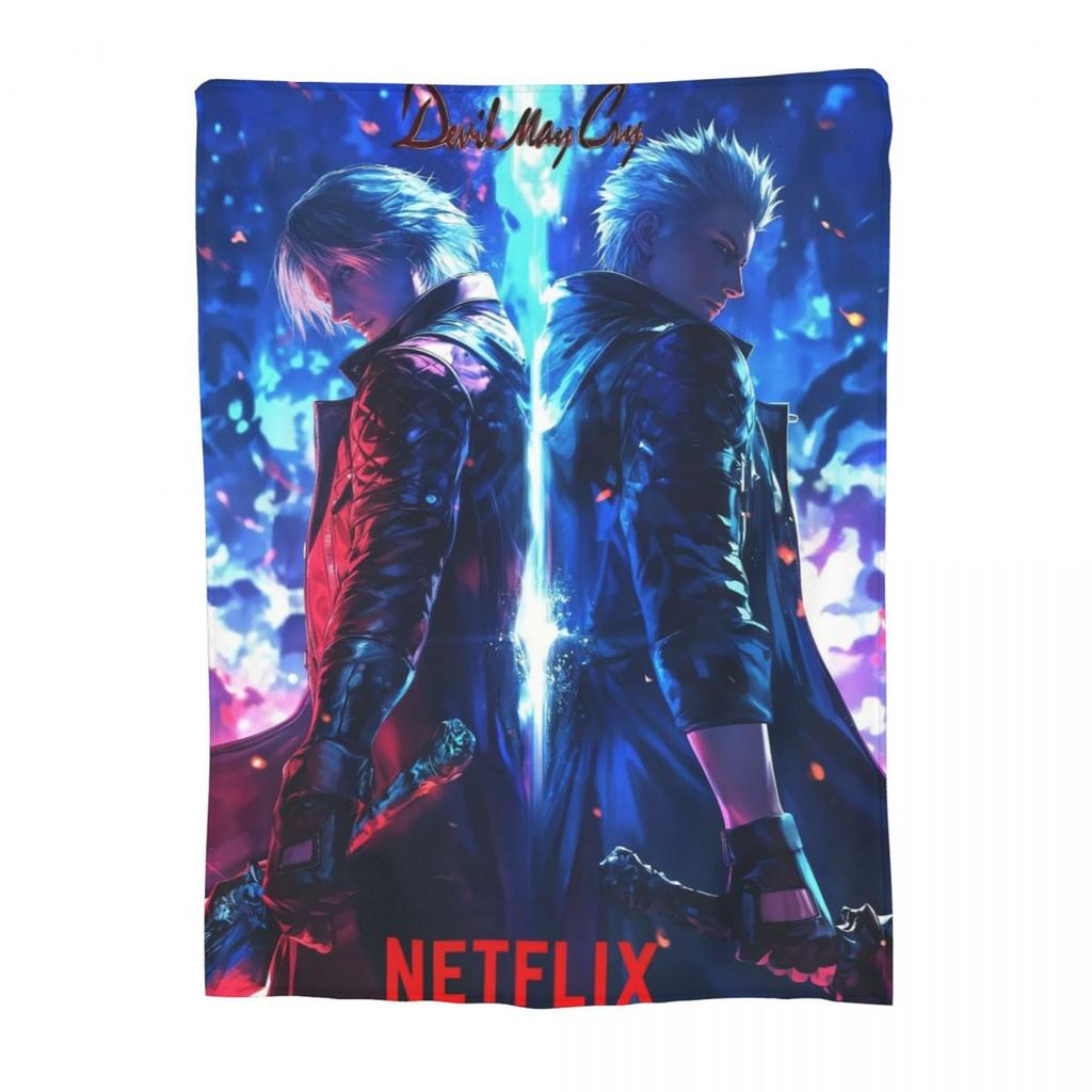 D-Devil May Cry DMC Game Gamer Blanket Soft Warm Flannel Throw Blanket Plush for Bed Living room Picnic Travel Home Couch