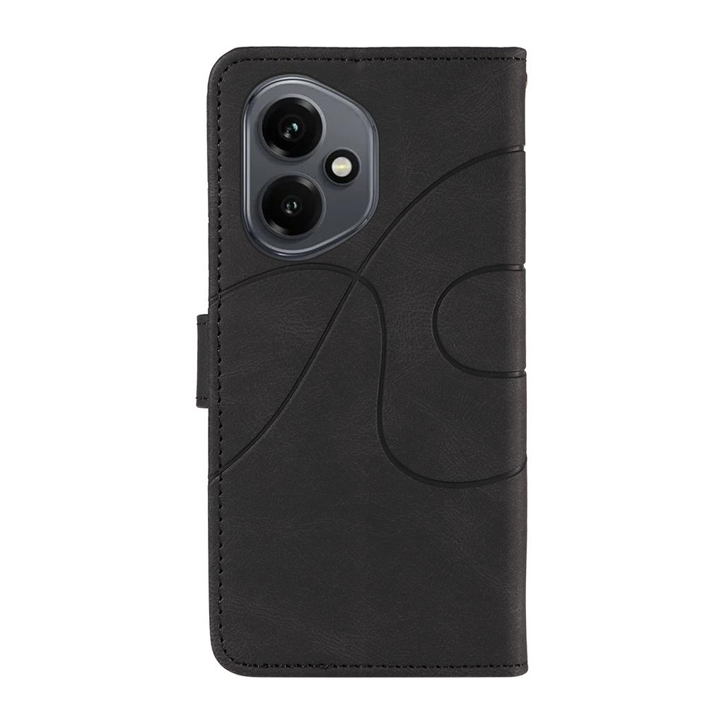 For Honor 400 5G (Global) Lommeboketui Skinn Telefondedeksel Stativ med Buet Linjedesign