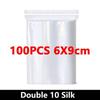100Pcs Thicken Zipper Sealed Bags Clear Plastic Storage Bag For Small Jewelry Food Packing Reclosable Sealing Bags