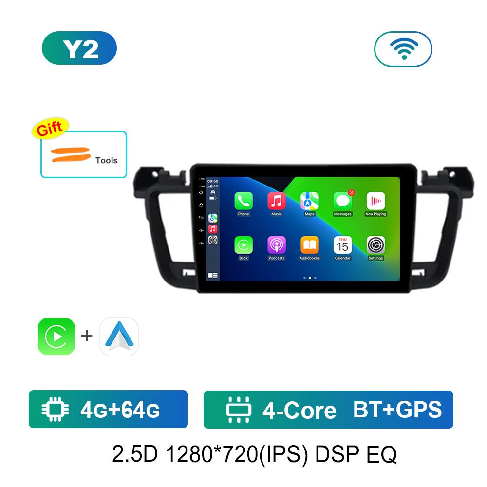 For Peugeot 508 508SW 2011 - 2018 Carplay Android Intelligent System 9'' Car Radio Multimedia Player WiFi GPS Navi 4G IPS Screen