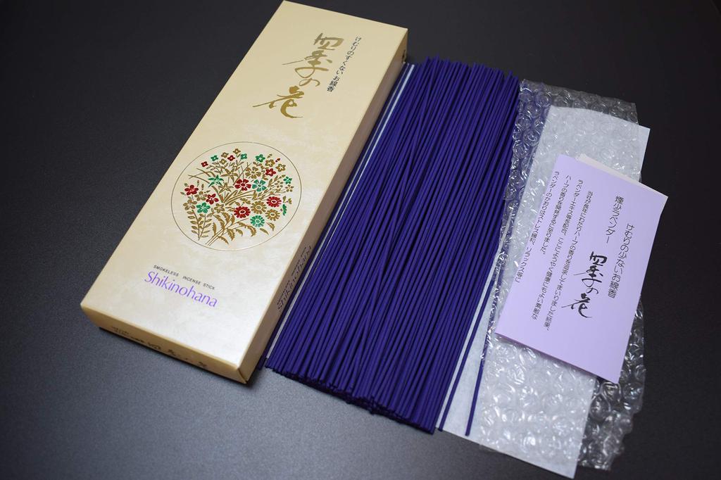 Awaji Low Smoke Long Incense Seasonal Floral Baikondou's Sticks, Lavender, Flowers, Long, Rose, Incense, #117