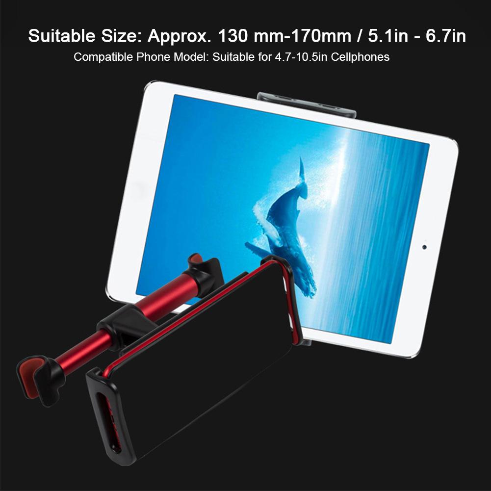 Car Back Seat Headrest Mobile Phone Mount Adjustable Rear Pillow Stand Universal for 4.7-10.5in Cellphone TabletRed Aluminum alloy + plastic